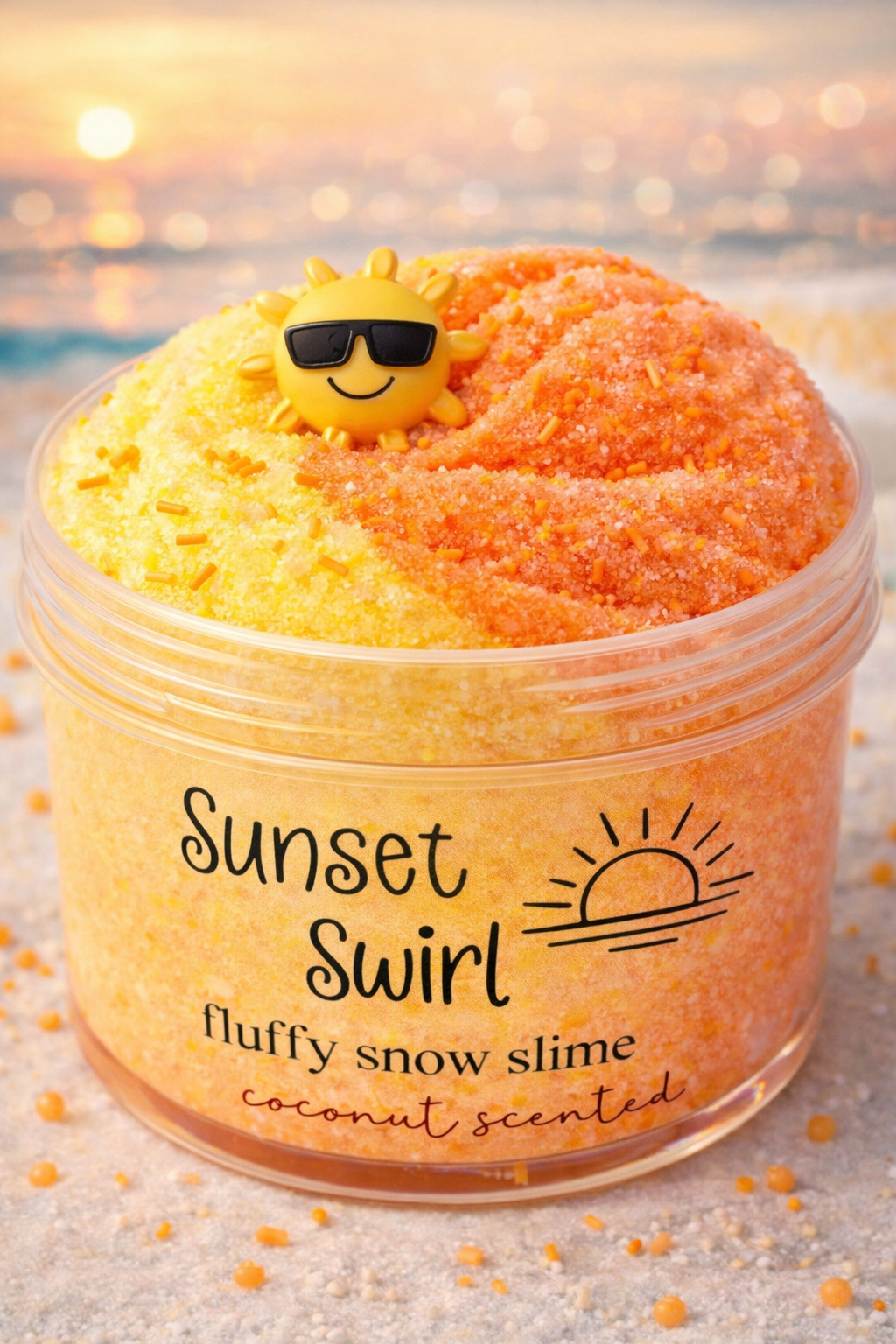Sunset Swirl Fluffy Snow Slime